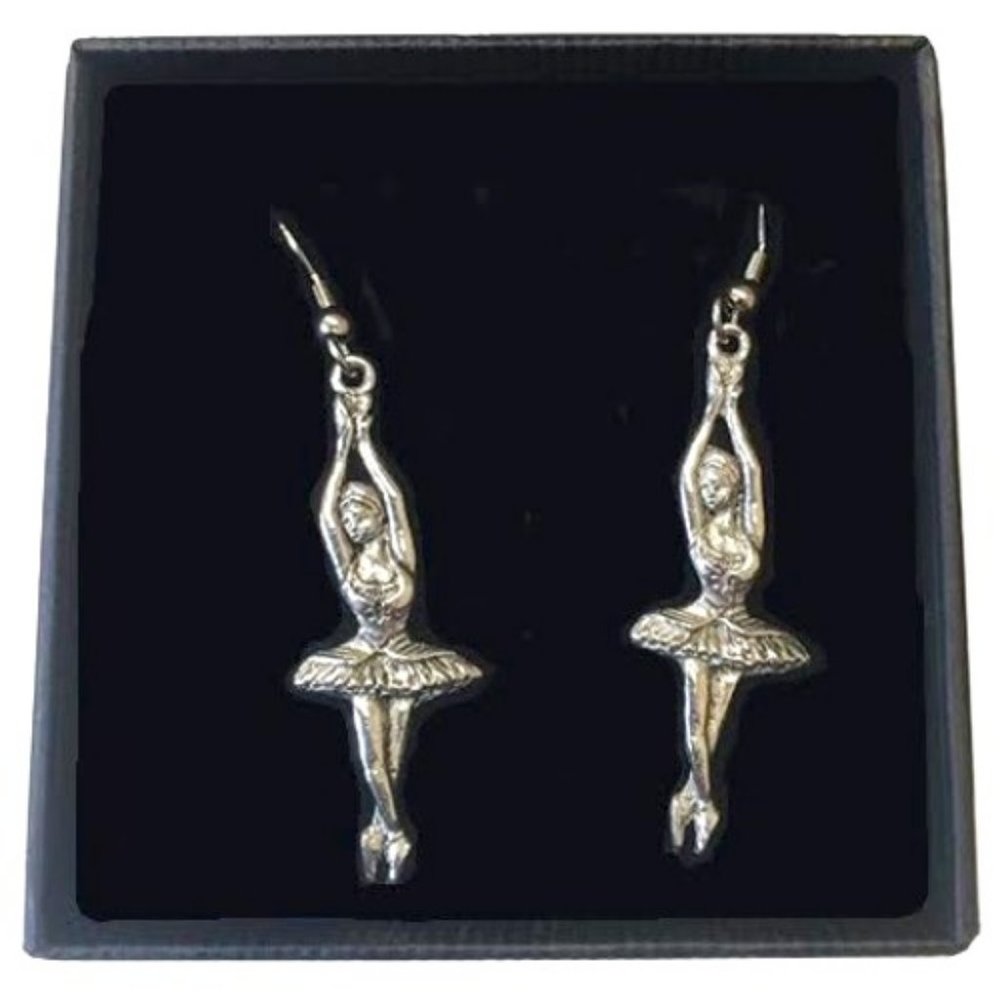 Ballerina Pewter Earrings